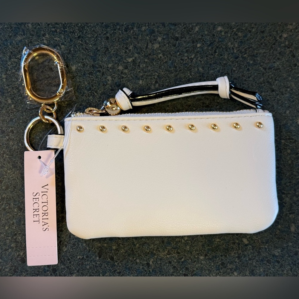 Victoria's Secret NWT Refined Stud Zip Coin Purse Keychain Bag Charm